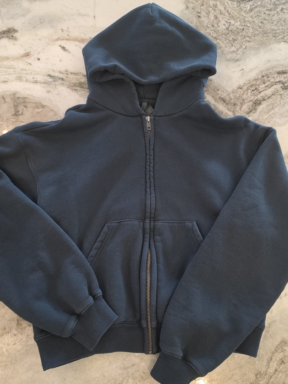 SKIMS Forest Green Zip-Up Hoodie & Wide Leg Sweatpants Matching Set, Size Small